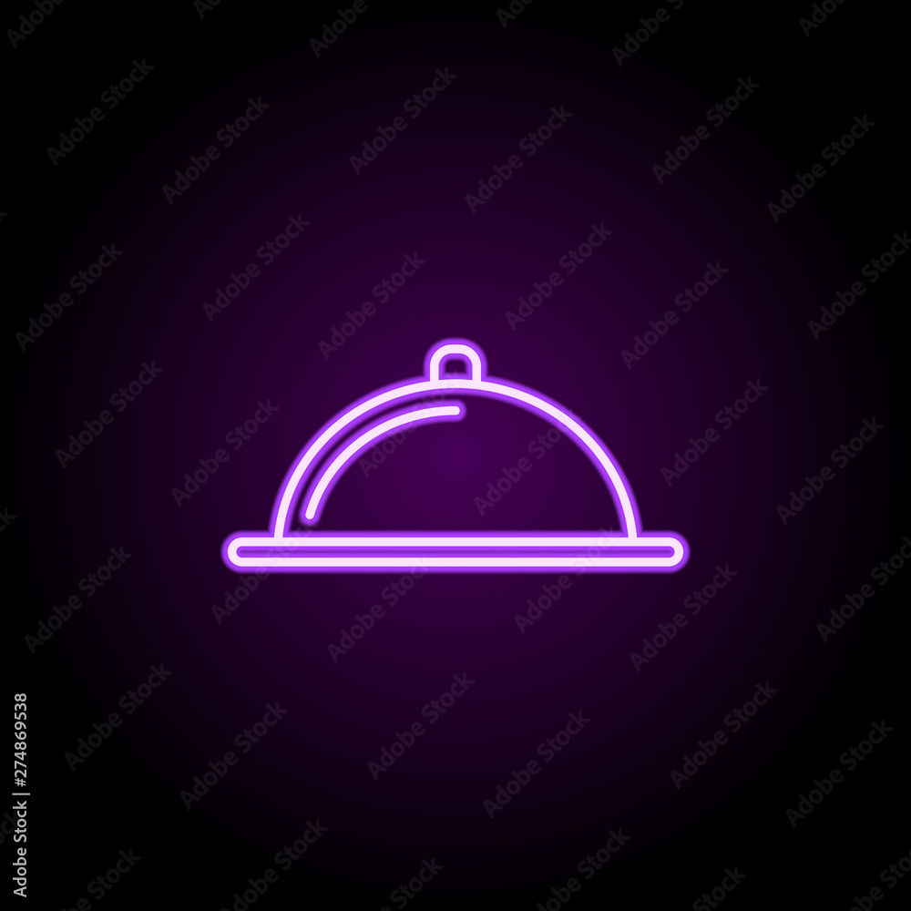 Fototapeta premium restaurant tray neon icon. Elements of web set. Simple icon for websites, web design, mobile app, info graphics