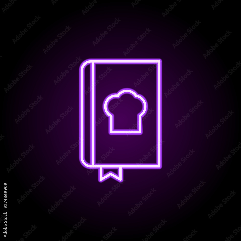 book of recipes neon icon. Elements of web set. Simple icon for websites, web design, mobile app, info graphics book of recipes neon icon. Elements of web set. Simple icon for websites, web design, mobile app, info graphics