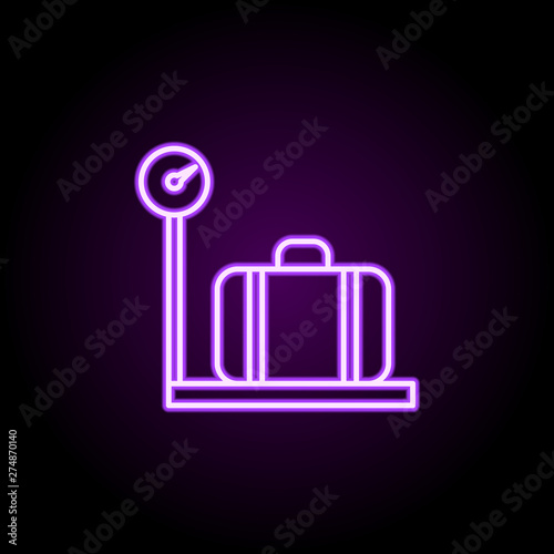 baggage scales neon icon. Elements of web set. Simple icon for websites, web design, mobile app, info graphics