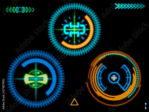 Futuristic HUD interface el...