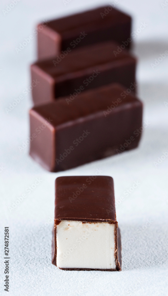 Candy Bird's milk in chocolate. Candy Bird's milk in chocolate.