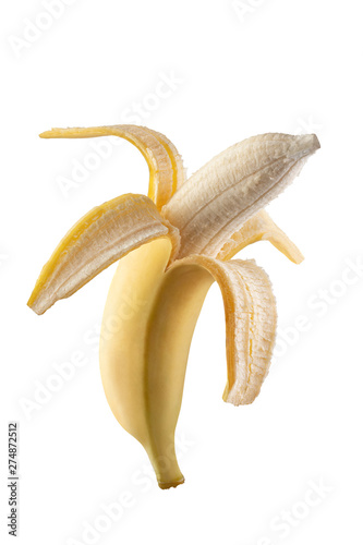 Peeled banana. Photographed on the stack. Good, detailed photo processing.