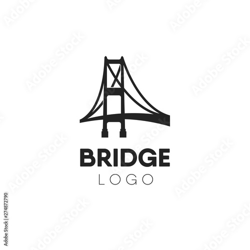 Creative abstract bridge logo design template.