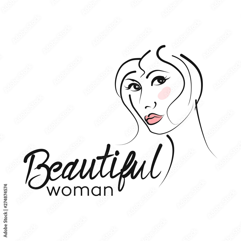 Modern beautiful woman logo