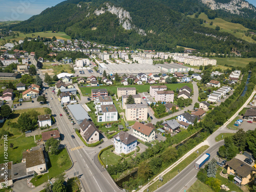 Aerial View Oensingen Switzerland Highway Intersection photo