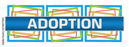 Tableau sur toile Adoption Colorful Squares Blue Box