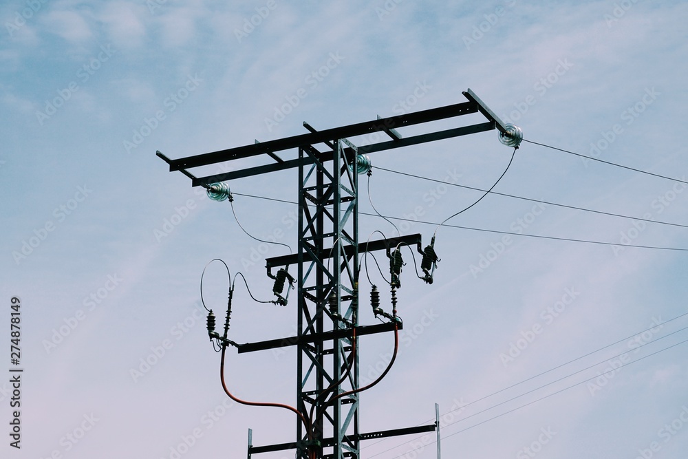 electricity tower and blue sky in the nature electricity tower and blue sky in the nature