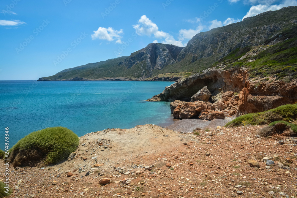 Beautiful beach in Greece island Kythira, summer 2019