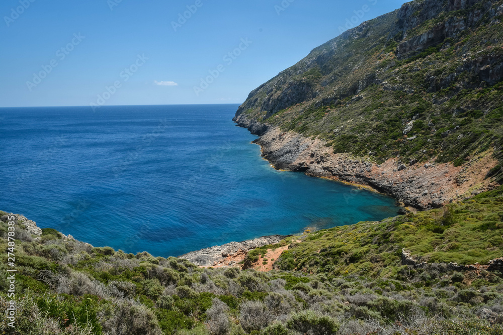 Beach view in Greece island Kythira, summer 2019