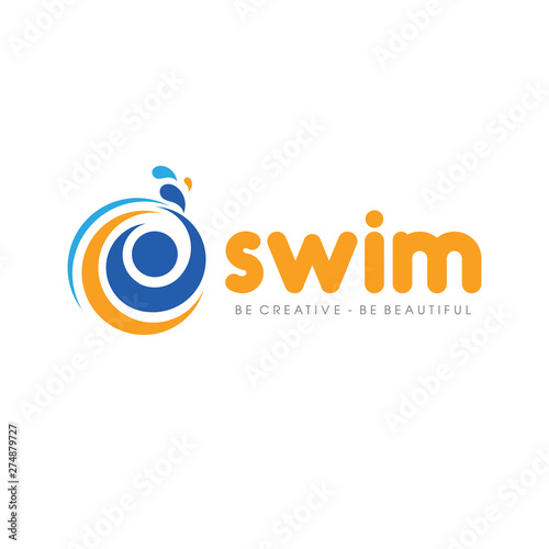 Pools and Swim Logo Vector