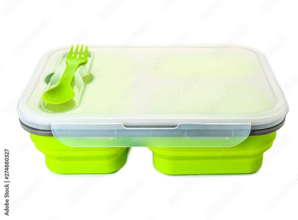 Plastic lunch box on white background Plastic lunch box on white background