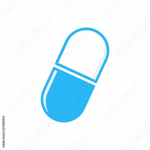 Capsule Vector Icon with Blue Color