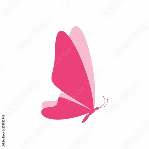 Butterfly Vector Icon with Pink Color