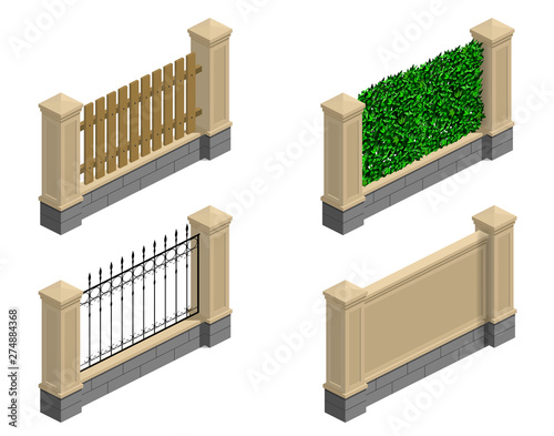 Set of sections of fences for the park