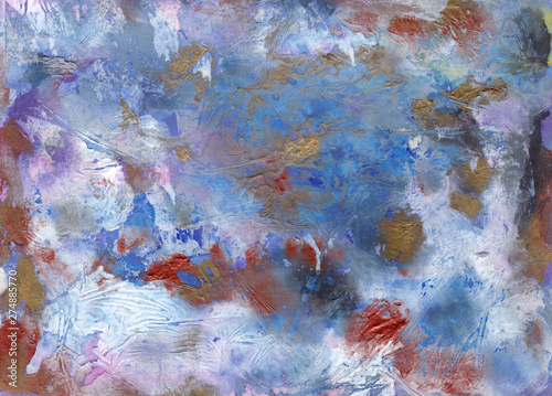 Wallpaper Mural Abstract background, hand-painted texture, watercolor painting, splashes, drops of paint, paint smears. Design for backgrounds, wallpapers, covers and packaging. Torontodigital.ca