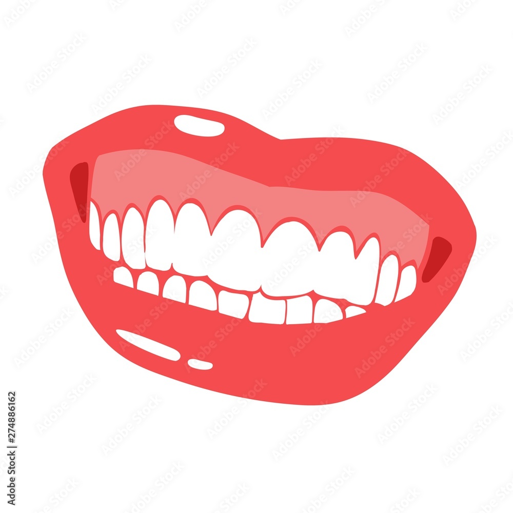 Seductive sexy lips, dazzling smile, color drawing in vector Seductive sexy lips, dazzling smile, color drawing in vector