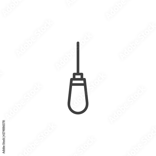 Awl groover line icon. linear style sign for mobile concept and web design. Tailor equipment outline vector icon. Symbol, logo illustration. Vector graphics