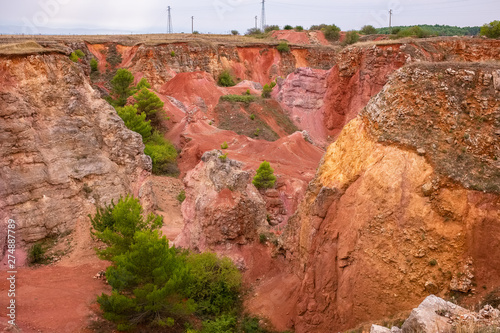 Beautiful view of the former open-pit bauxite mine near Spinazzola - Apulia, Italy
