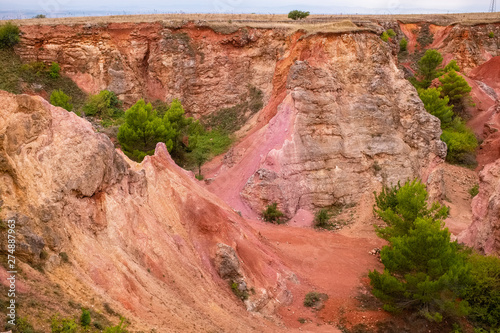 Beautiful view of the former open-pit bauxite mine near Spinazzola - Apulia, Italy