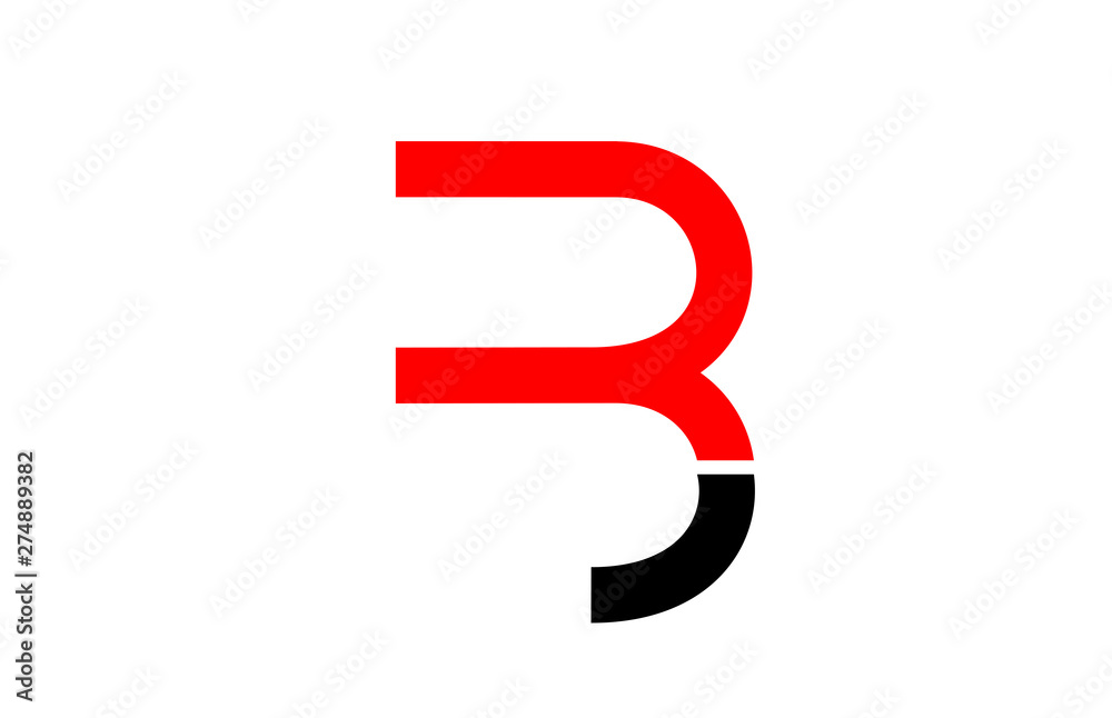 black red B alphabet letter logo icon design sign black red B alphabet letter logo icon design sign