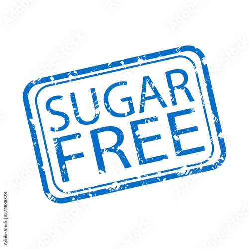 Sugar free blue rubber stamp