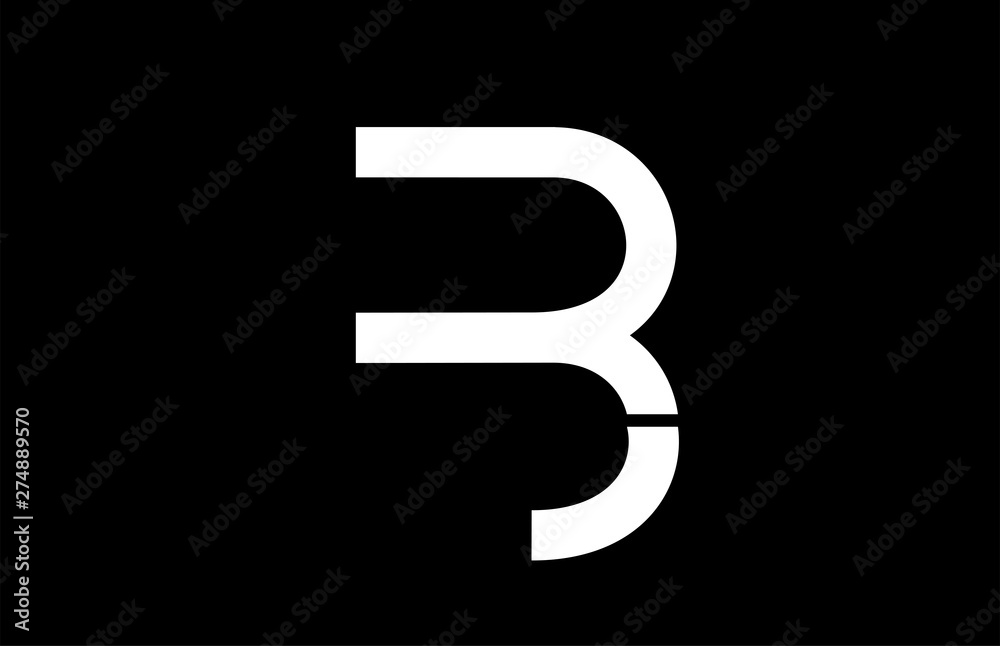 white B alphabet letter logo icon design sign