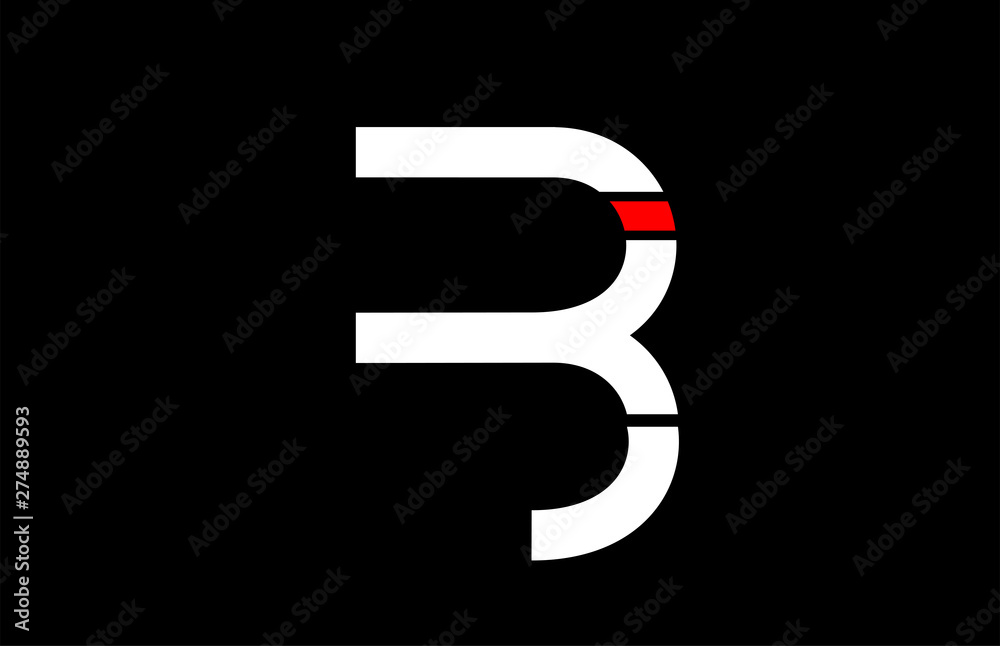 black white red B alphabet letter logo icon design sign black white red B alphabet letter logo icon design sign