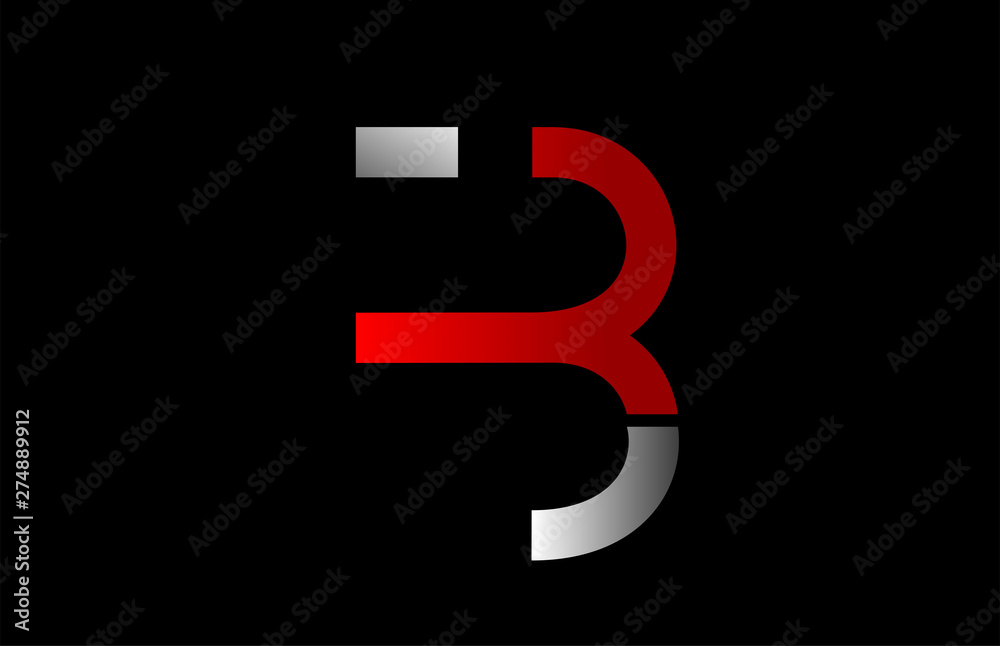 black white grey red B alphabet letter logo icon design sign black white grey red B alphabet letter logo icon design sign