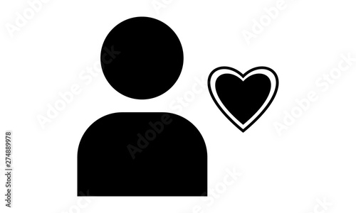 User favorites with heart icon for special contacts