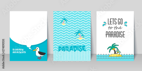 Wallpaper Mural Summer poster card. Lets go to the paradise Torontodigital.ca