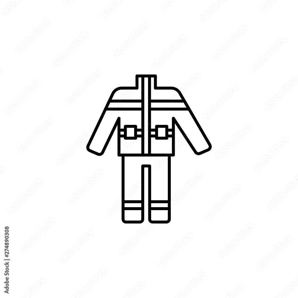 Dress, firefighter icon. Element of firefighter icon. Thin line icon for website design and development, app development Dress, firefighter icon. Element of firefighter icon. Thin line icon for website design and development, app development