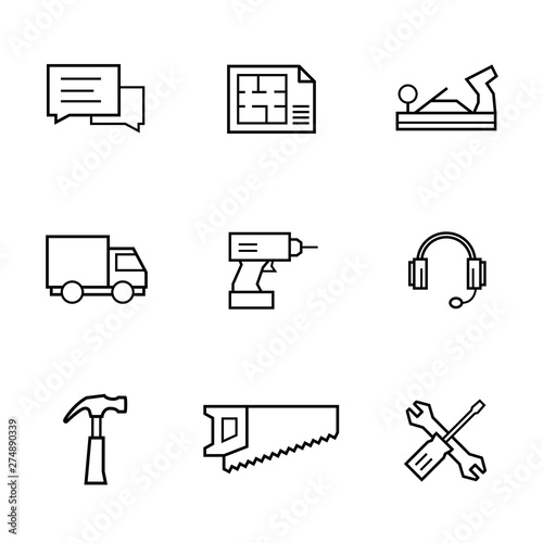 Icon Set Schreinerei Tischlerei