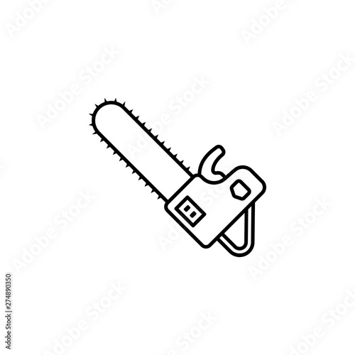 Chainsaw, firefighter icon. Element of firefighter icon. Thin line icon for website design and development, app development