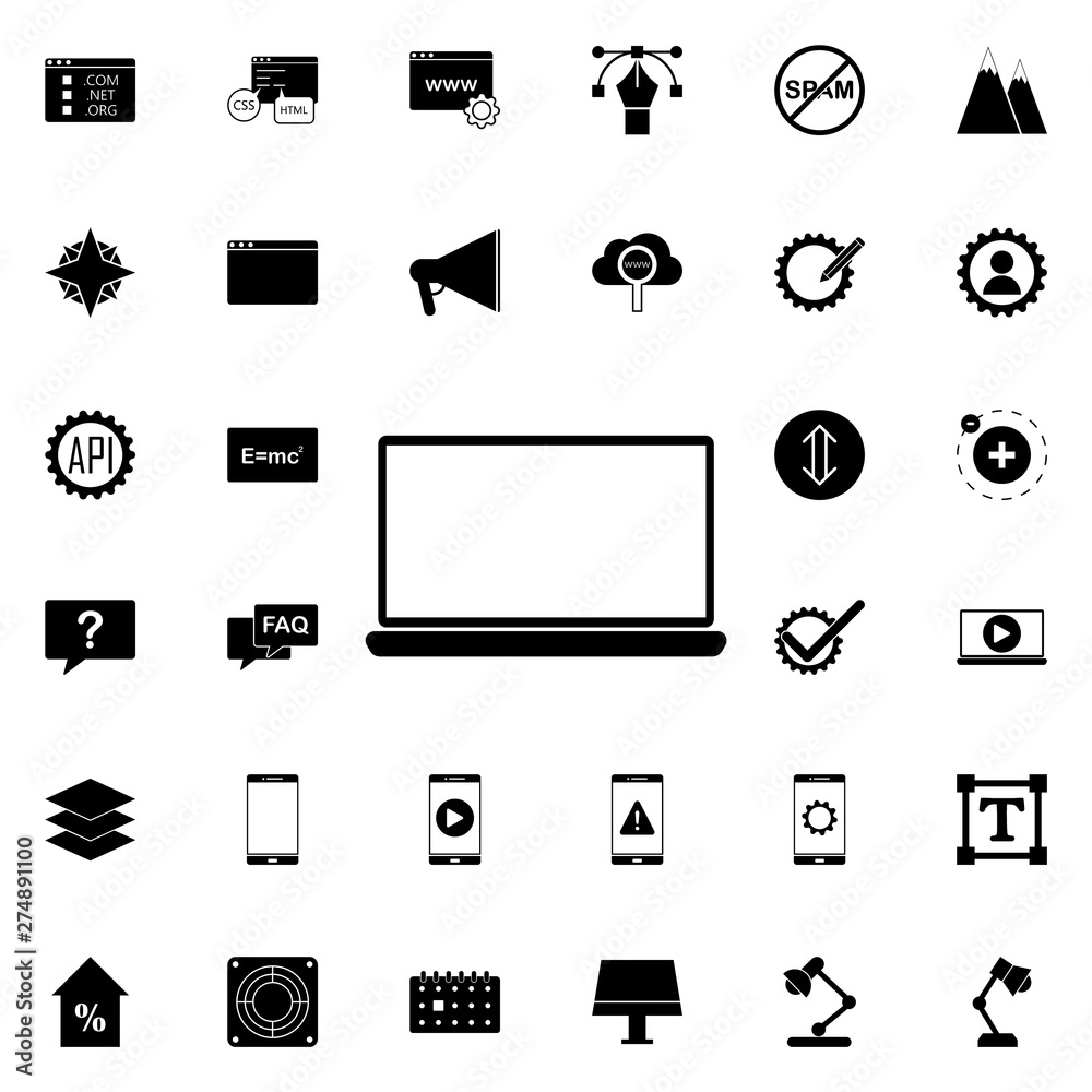 laptop icon. Universal set of web for website design and development, app development