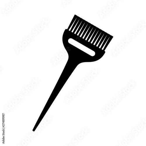 Black and white wide hair dye brush