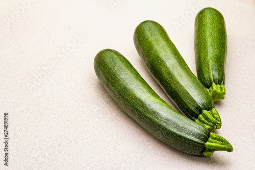 Bright green zucchini