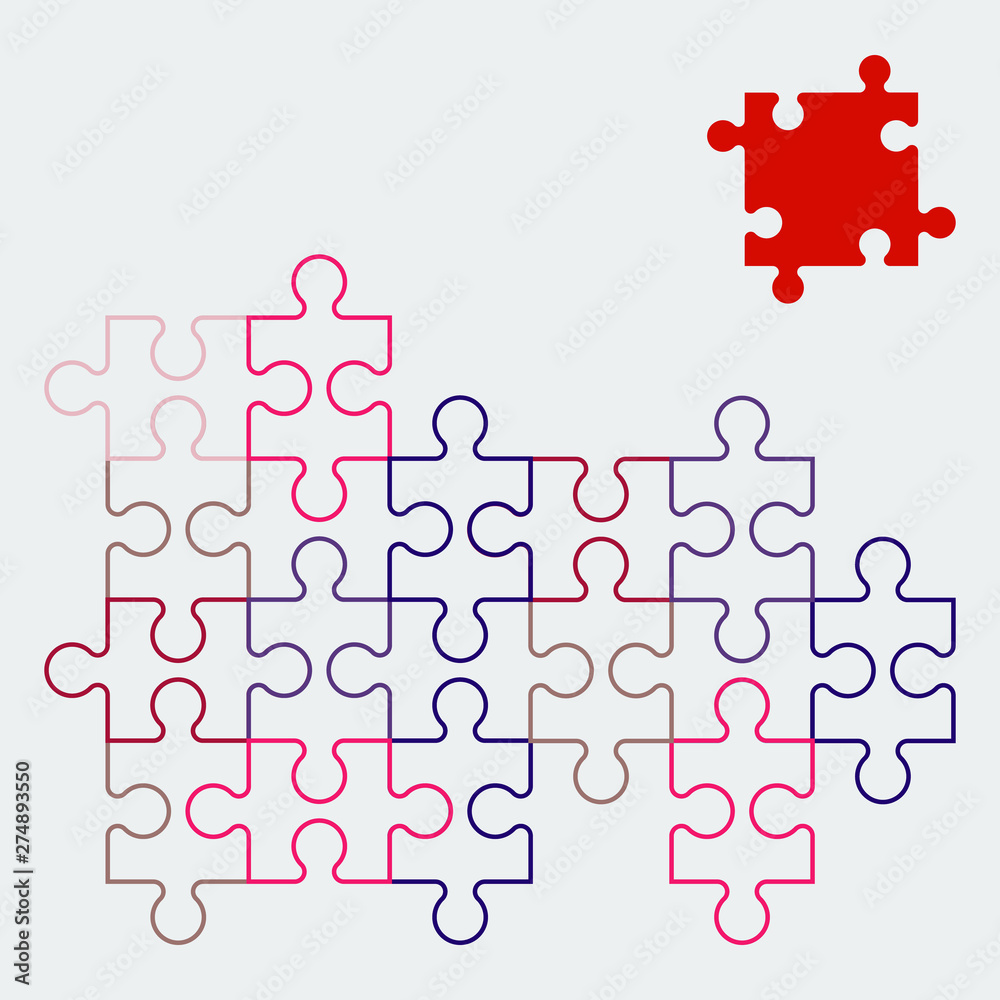 Fototapeta premium Pieces puzzles illustration. Section compared banner background.Vector Illustration