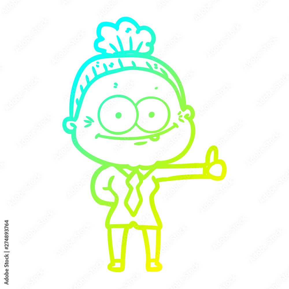 cold gradient line drawing cartoon happy old woman cold gradient line drawing cartoon happy old woman