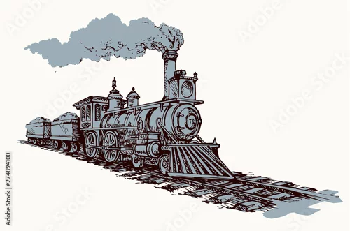 Obraz Ilustracji wektorowych. Lokomotywa