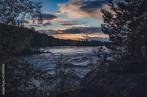 sunset over the river
