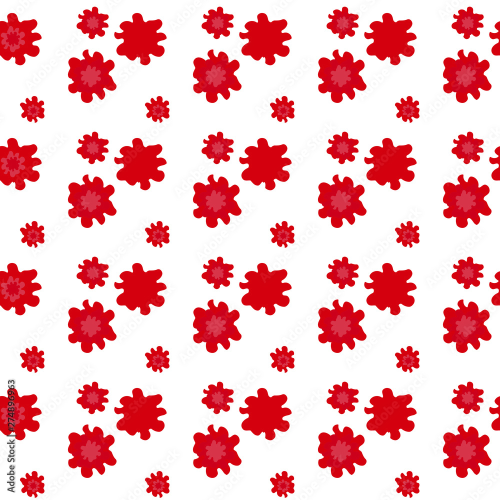 Red blots on white background, seamless pattern, vector Red blots on white background, seamless pattern, vector