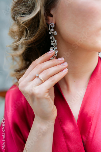 Bride wedding kundan necklace and earrings jewelry set © Валентина Свиридо