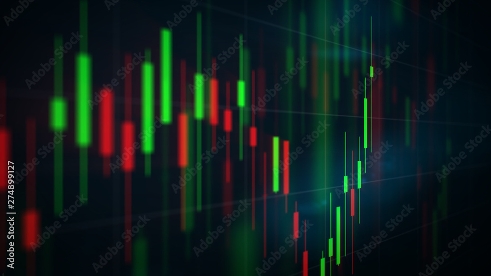Candlestick Stock Chart 3D View Candlestick Stock Chart 3D View