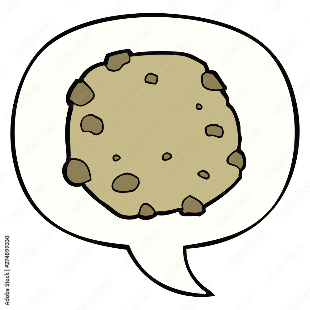 cartoon cookie and speech bubble cartoon cookie and speech bubble