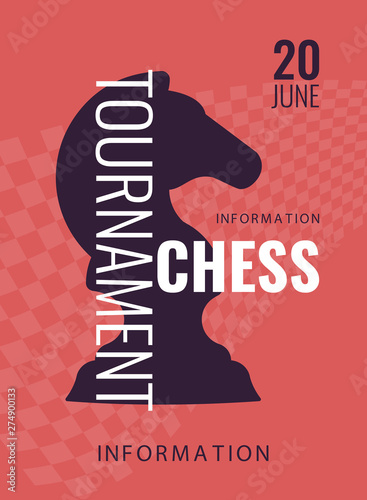 Vector illustration about chess tournament, match, game. Use as advertising, invitation, banner, poster.
