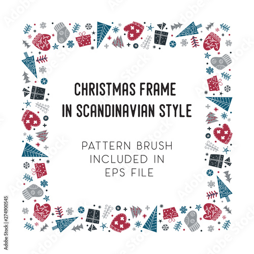 Christmas frame and brush with corner tiles