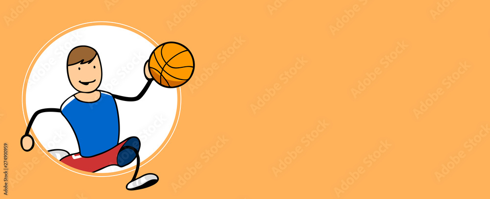 Fototapeta premium Schneller Basketballer und Sportler rennt entlang