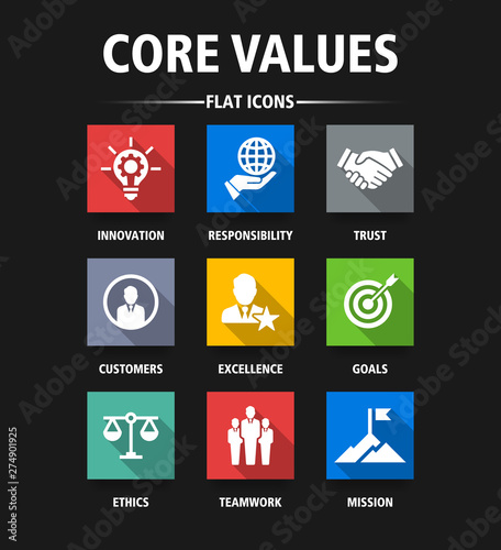 CORE VALUES FLAT ICONS