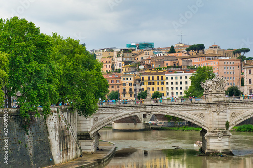 River and bridge of Rome, Italy