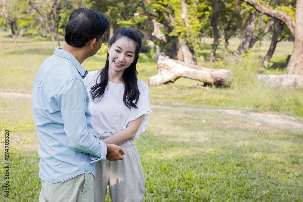 Adult male and female couples in the park. Adult male and female couples in the park.